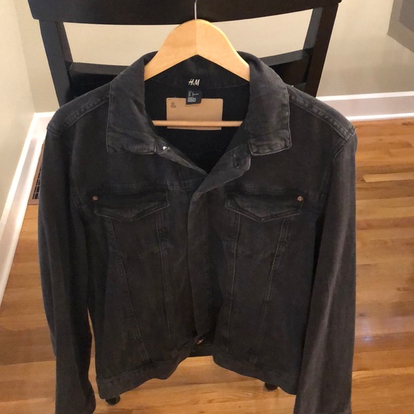 Faded black denim jacket - Picture 3 of 5